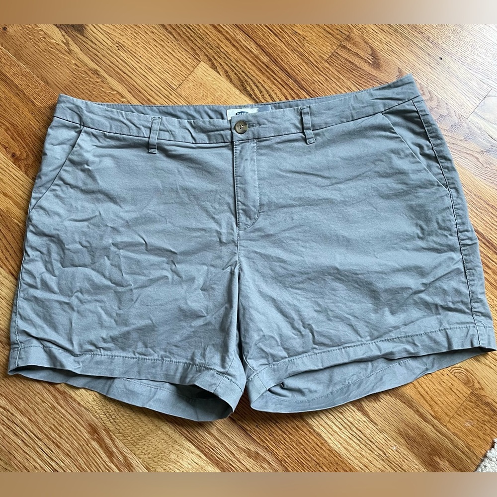 Old Navy Gray Chino Twill Plain Front Shorts